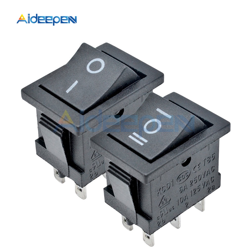 KCD1 KCD4 Black Rocker Switch Power Switch ON-OFF ON-OFF-ON 2 Position ...