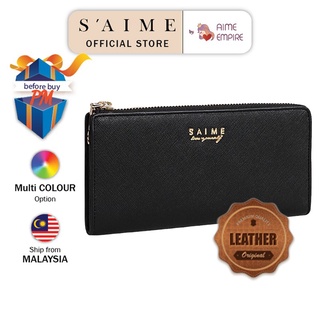 S'AIME Street Style Plain Leather Folding Wallet Small Wallet Logo