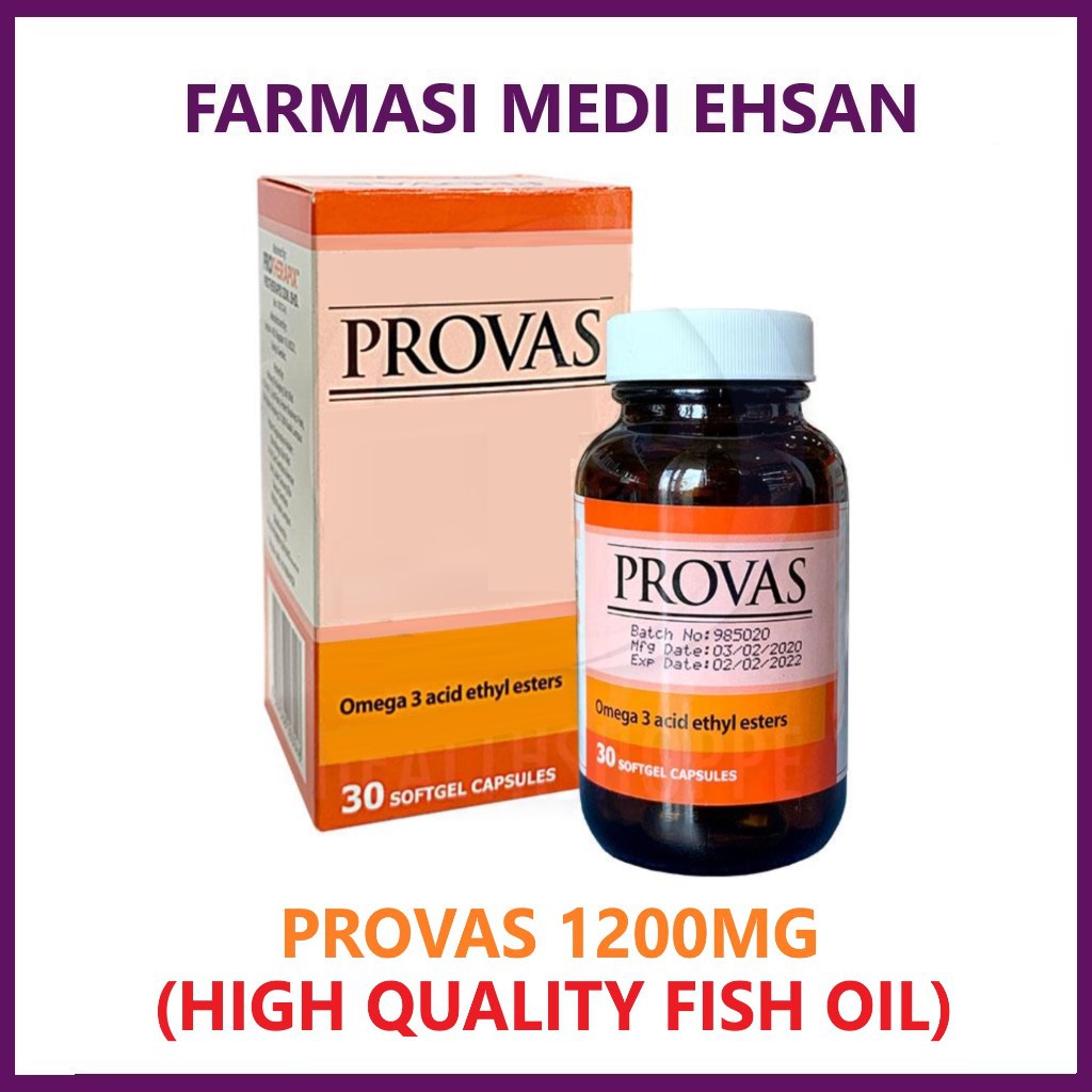 Provas Omega 3 Fish Oil (1200mg) Softgels 30'S [EXP 06/2025] Shopee