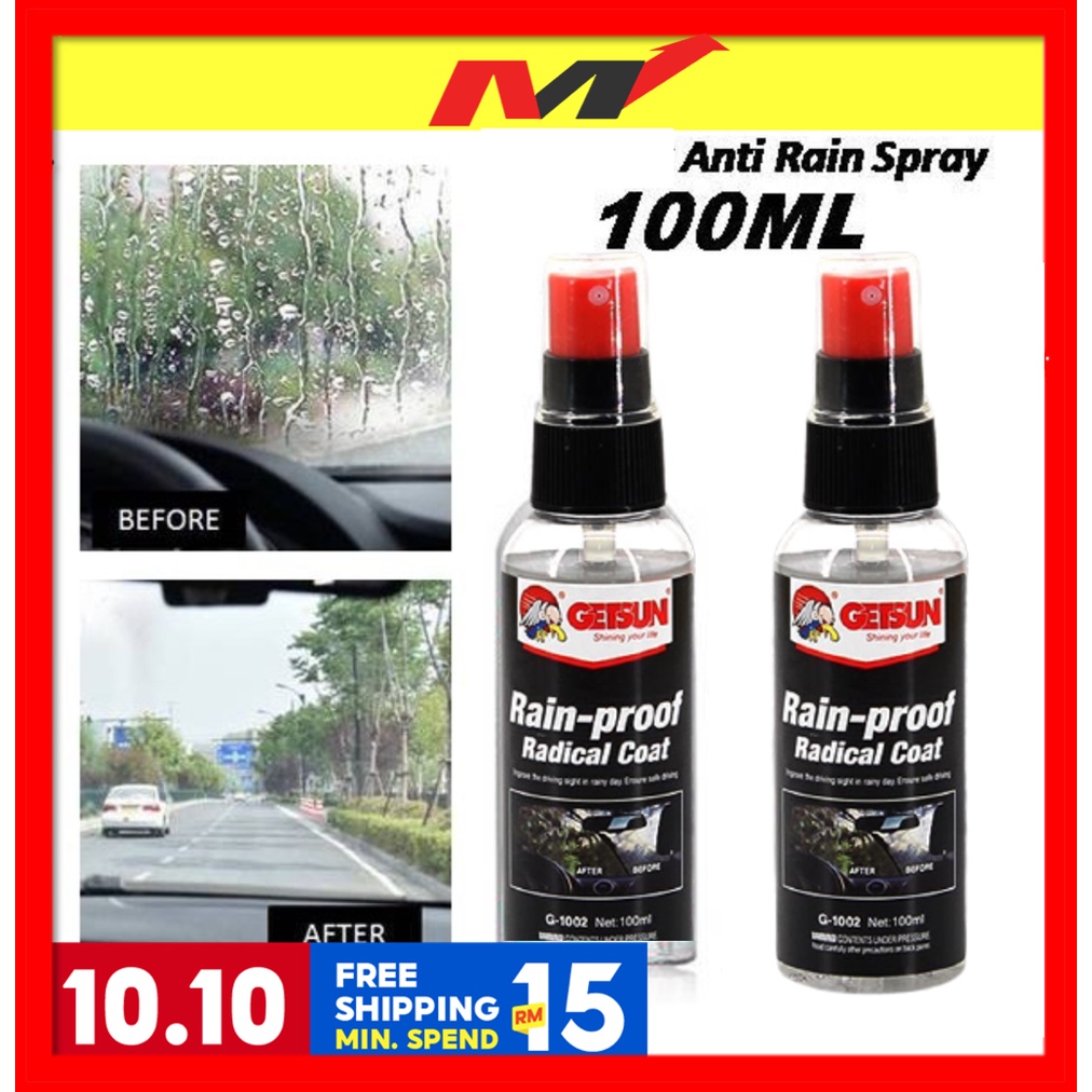 Anti Rain Mist Coating Windscreen Repellent Spray Rear-View Agent  Waterproof Rainproof Spray Getsun Rainproof