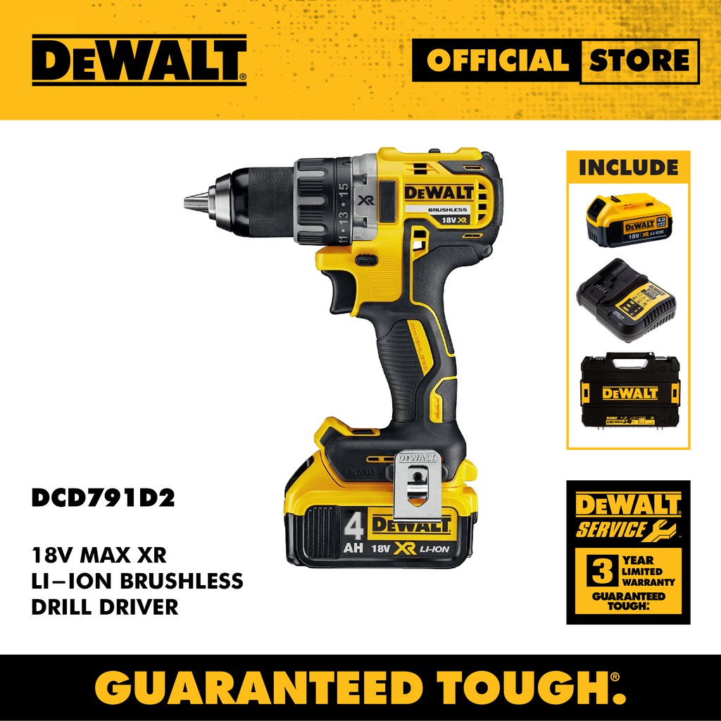 DEWALT DCD791D2 Li ion Brushless Drill Driver Max XR 18V