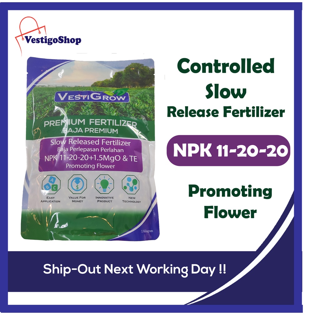 VESTIGROW OSMOCOTE SLOW RELEASE NPK 11-20-20 BAJA BUNGA / FLOWER ...