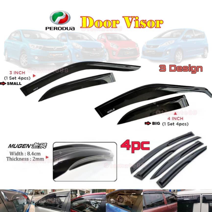 Perodua Door Visor Big / Small / Mugen (4PCS) axia alza viva kelisa ...