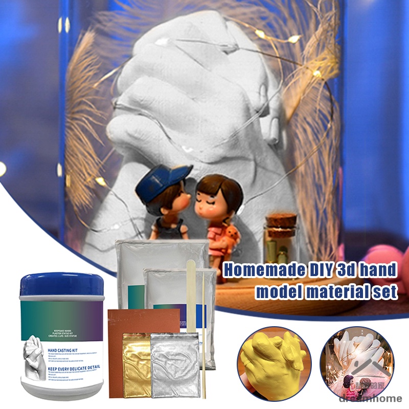 Hand Casting Kit,Keepsake DIY Plaster Statue Hand Molding with Bucket for Couples,Adult & Child,Wedding, Size: 3.7 in
