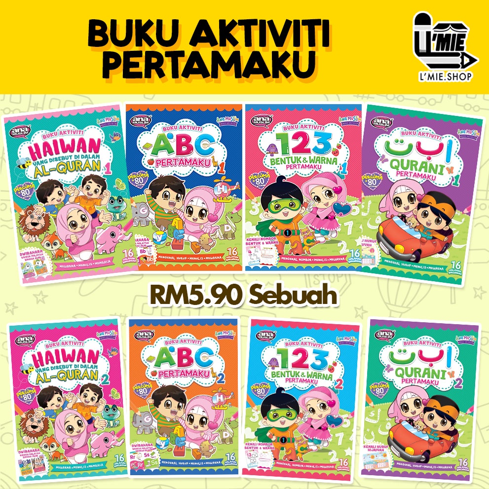 Buku Prasekolah ANA MUSLIM - Buku Siri Aktiviti Pertamaku ABC, 123 ...