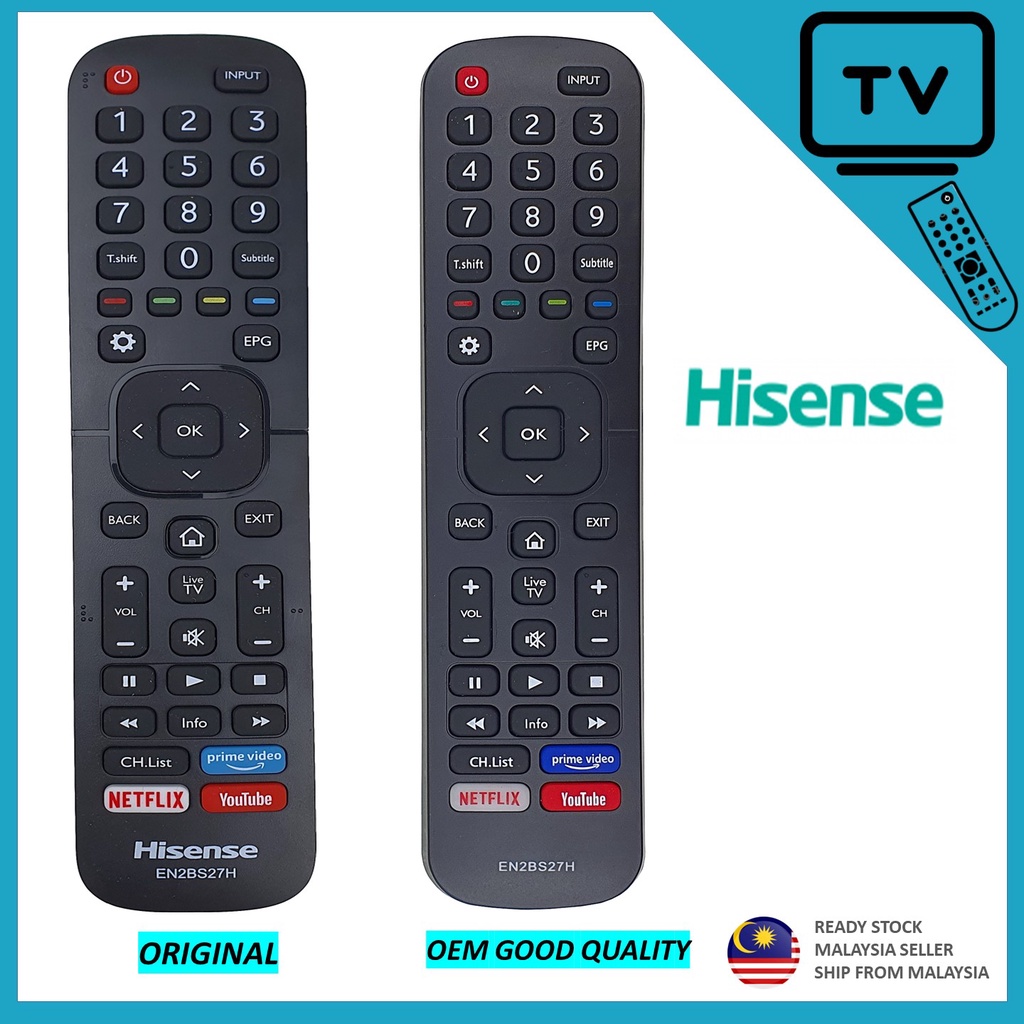Original Hisense LED Flat Panel Tv Remote Control EN2BS27H And Good