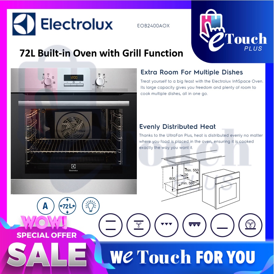 Electrolux (74L) Built In Oven With Digital Timer EOB2400AOX