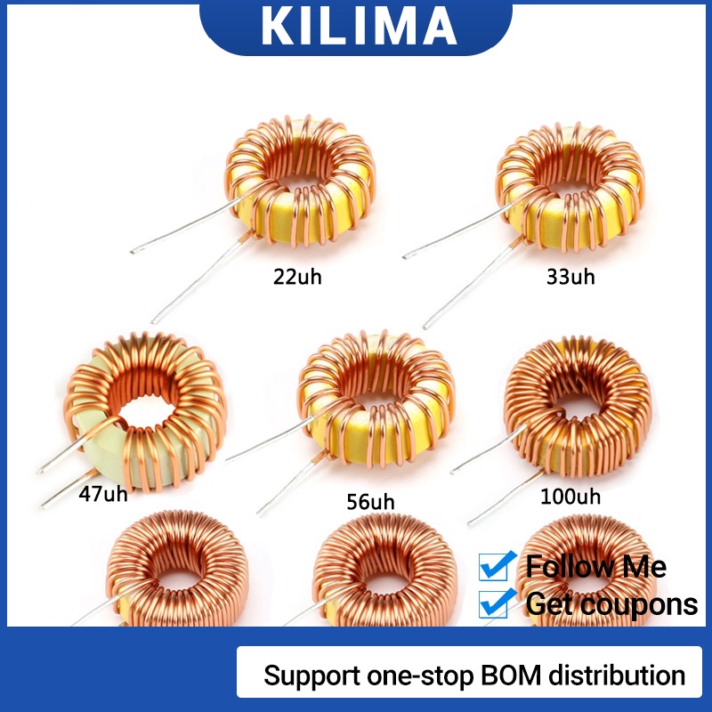 5pcs Toroid Inductor 3a Winding Magnetic Inductance 22uh 33uh 47uh