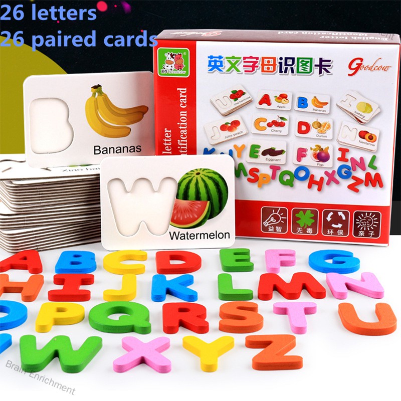 Brain Enrichment Wooden Early Education Baby Learning Fruit Vegetable ...