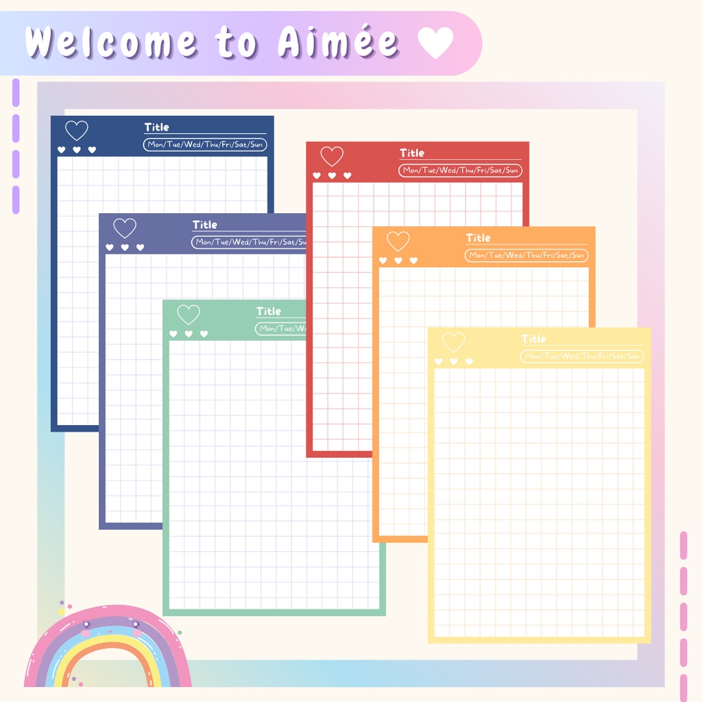 Set of 12 cute mini basic color note papers | Aimee Aimee Aimee Aimee ...