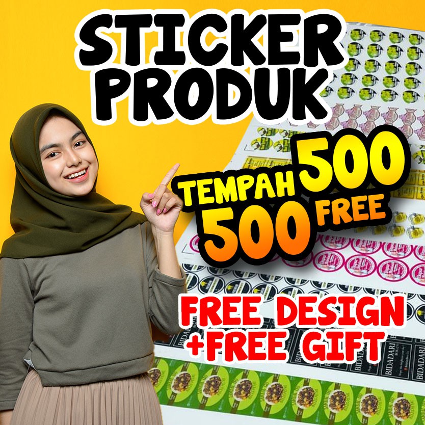 【FAST DELIVERY】STICKER PRODUK TEMPAH 500 FREE 500 !!! FREE DESIGN ...