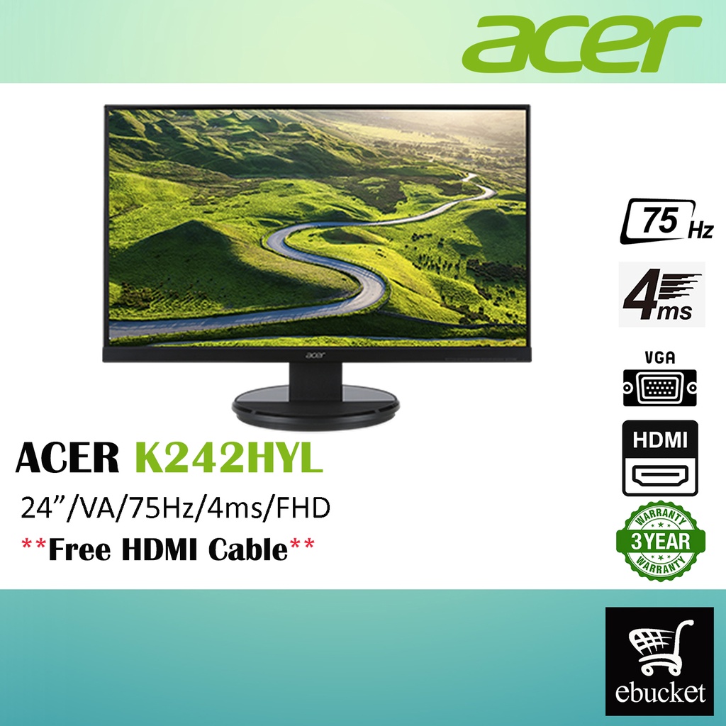 Acer K242HYL 75Hz 4ms Monitor (24") | Shopee Malaysia