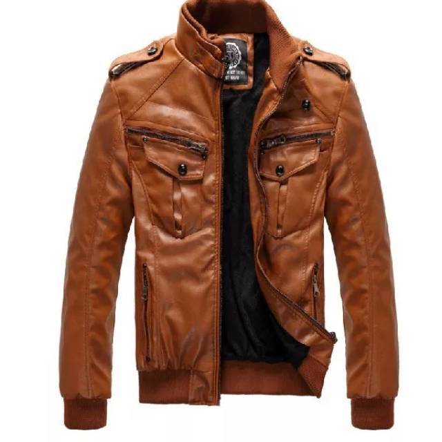 Police TAN Men's SEMI Leather Jacket | Shopee Malaysia