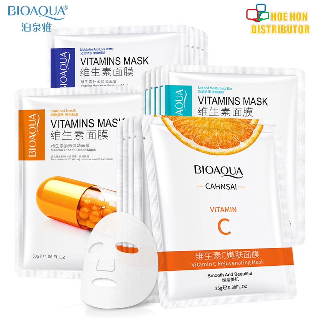 BIOAQUA Vitamins Face Mask Vitamin C B2 B3 B6 Hydration Moisturize