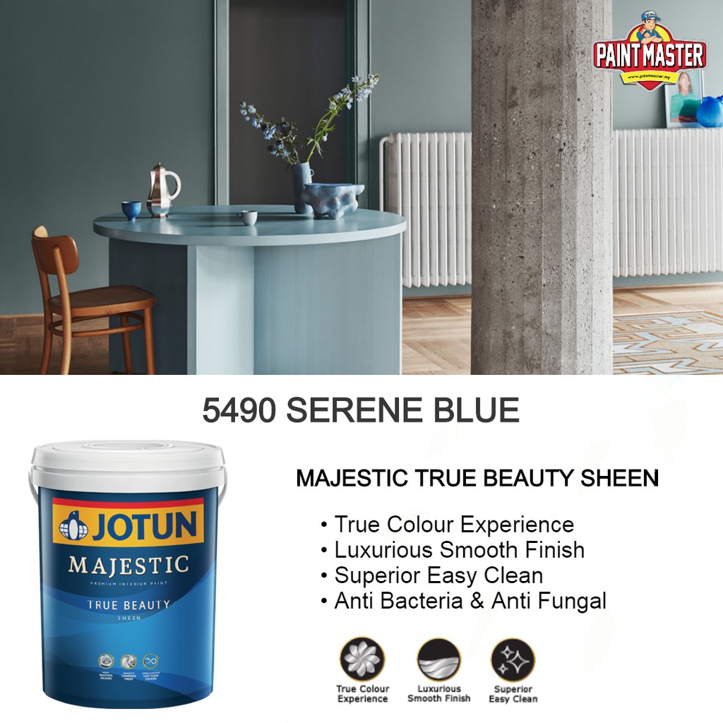 1l Jotun Majestic True Beauty Sheen 5490 Serene Blue Shopee Malaysia 9650