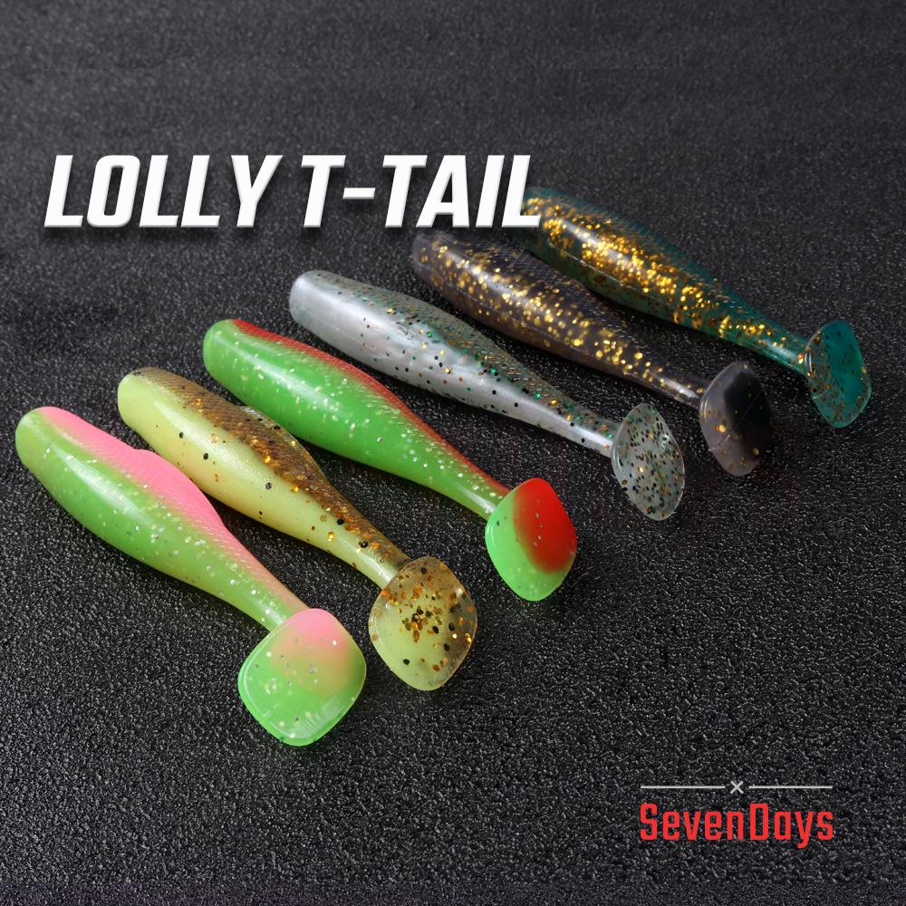 6 PCS] Lolly T-Tail Soft Plastic Minnow Zman Fishing Lure Baits