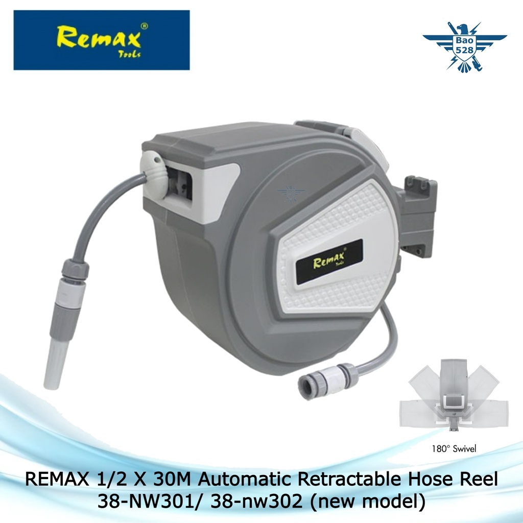REMAX 1/2 X 30M Automatic Retractable Hose Reel 38-NW301/ 38-nw302 (new ...