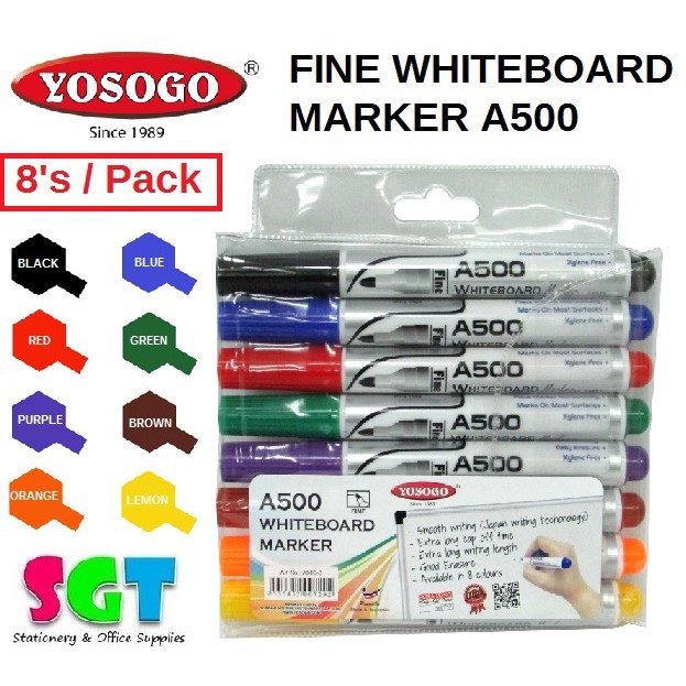 Yosogo A500 Whiteboard Marker Set 8`s/Pack Shopee Malaysia