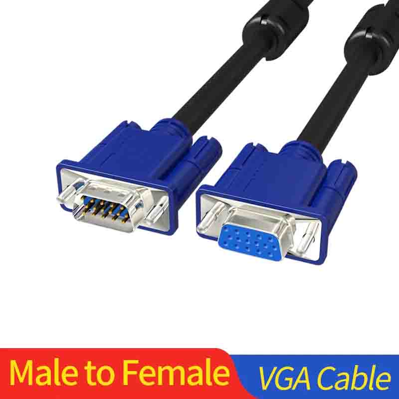 Vga Extension Cable 15m 15pin Rgb Male To Female Cable 15meter Hd Hdtv Projector Monitor Wire 