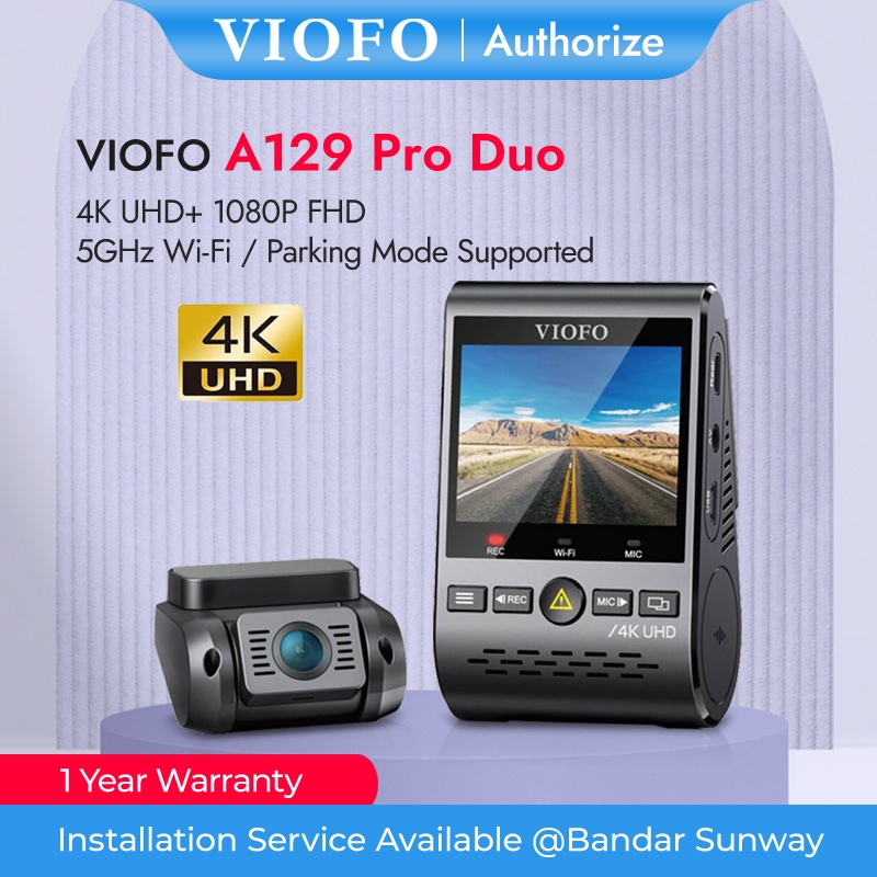 VIOFO A129 PRO Duo, 2 Channel 4K UHD+FHD Dash Cam