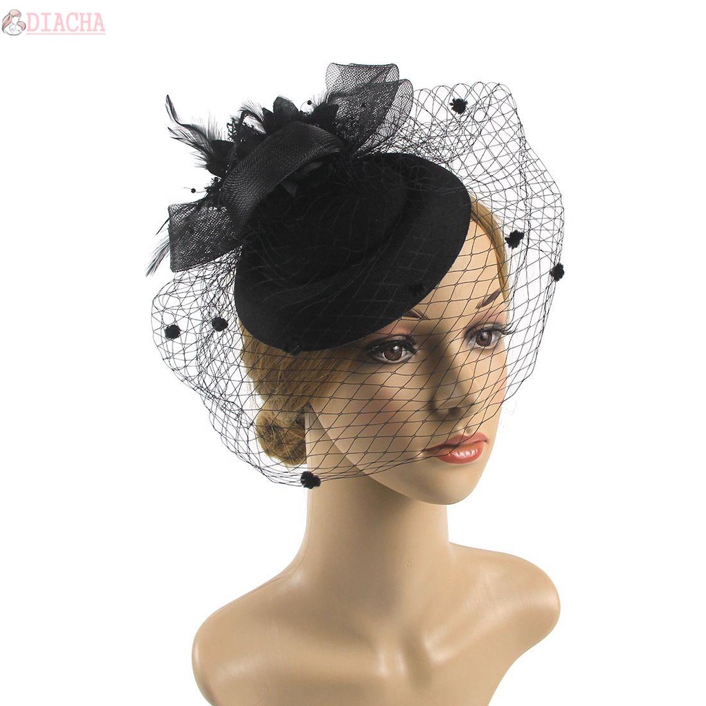DIACHA Hair Accessories Fedoras Hat Retro Hair Clip Fascinators Hat