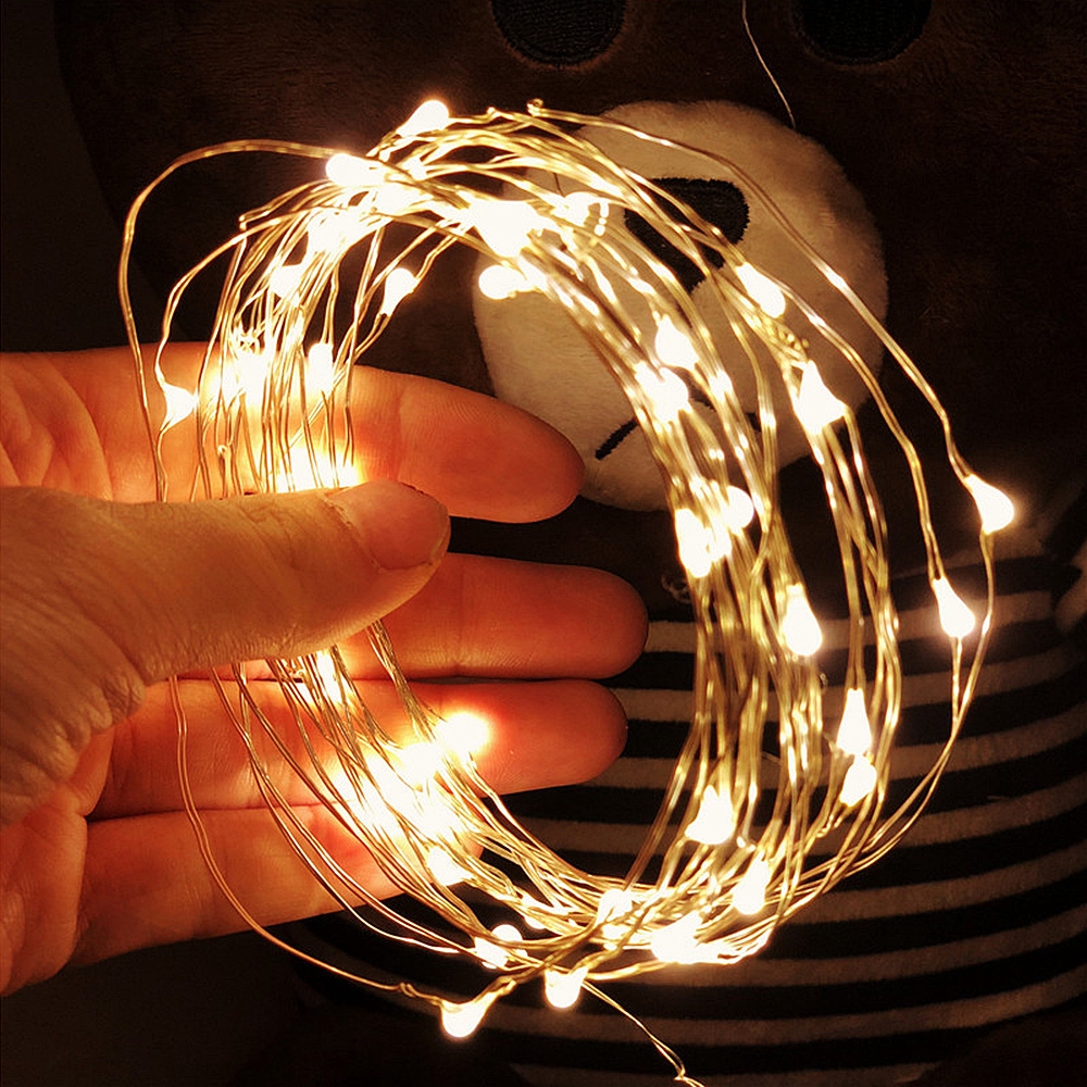 LED String Lights Battery Operated Copper Wire Christmas Wedding Party ...