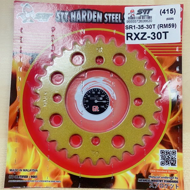RXZ SRL Y125 LC135 Y100 Y110 REAR SPROCKET 415 GOLD HARDEN STEEL STT ...