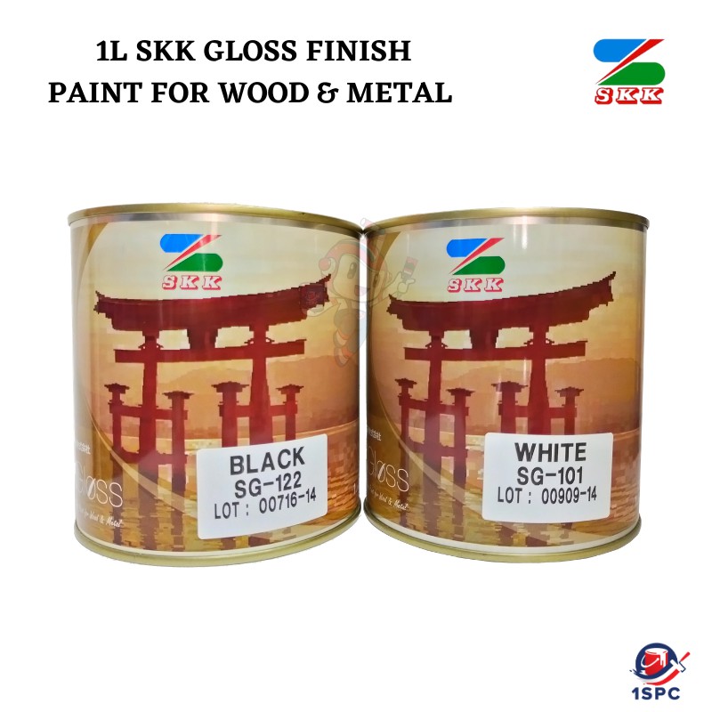 [ Ready Stock ] 1L Skk Premium Sk Gloss Finish Paint for Wood & Metal Kayu Besi Frame Interior