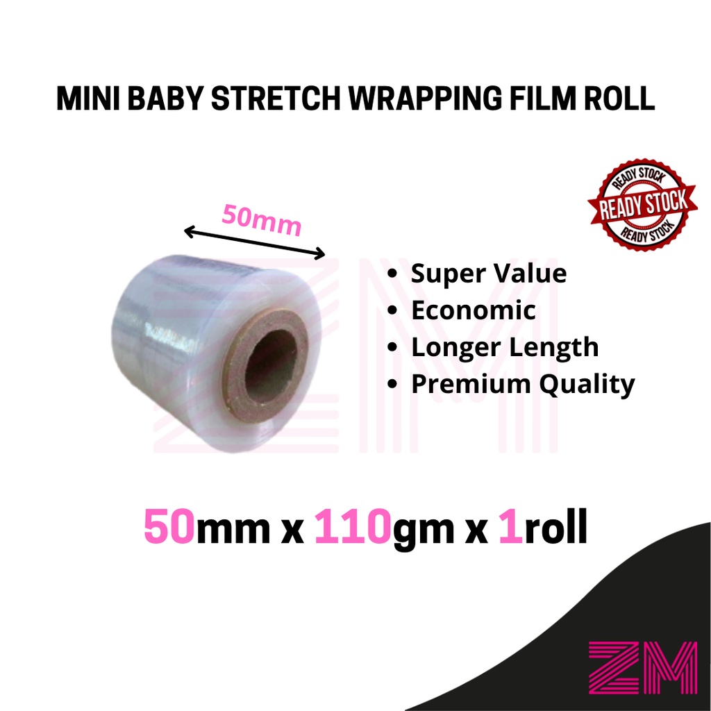 110g Mini Baby Roll Wrapping Stretch Film (50mm x 1 Roll) Premium ...
