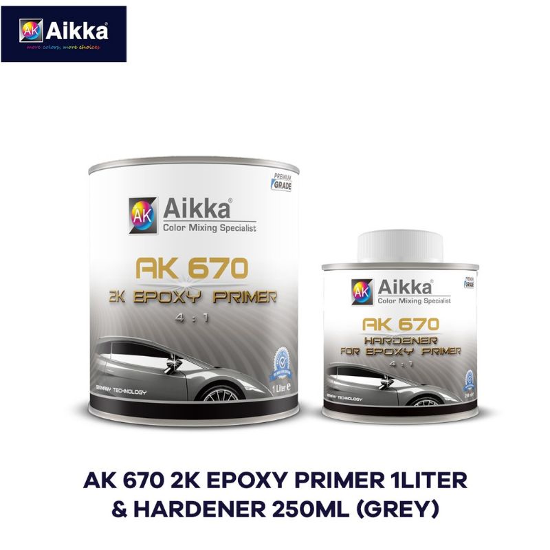 READY STOCK 👍 ORIGINAL AIKKA AK 670 2K EPOXY PRIMER 4.1 SET PRIMER AND ...