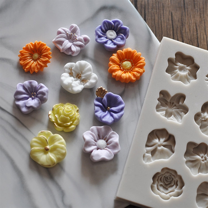 Polymer Clay Flower Necklaces  Polymer Clay Flower Flatback - 6pc/lot  Handmade 40mm - Aliexpress