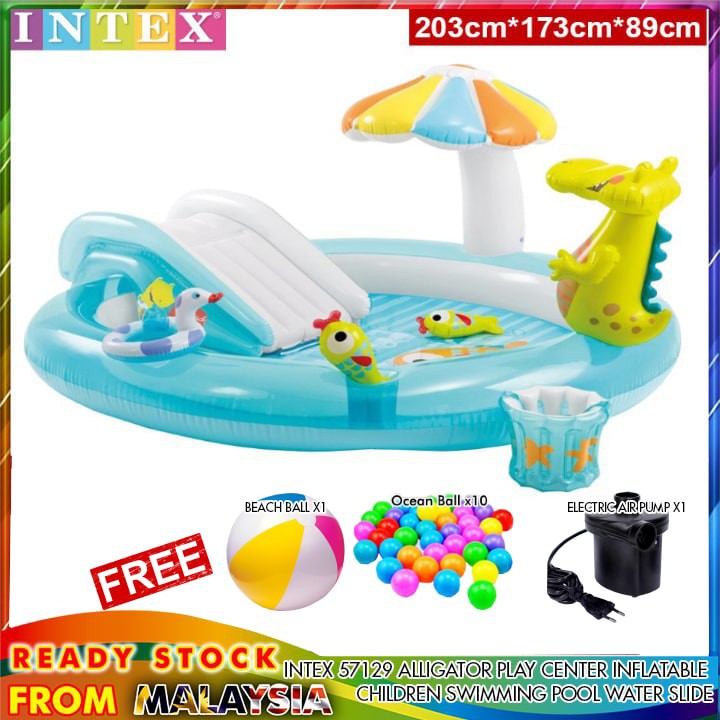 Intex Kid Friendly Outside Inflatable Water Fishing Fun Play Toy Center, 48  Gal 