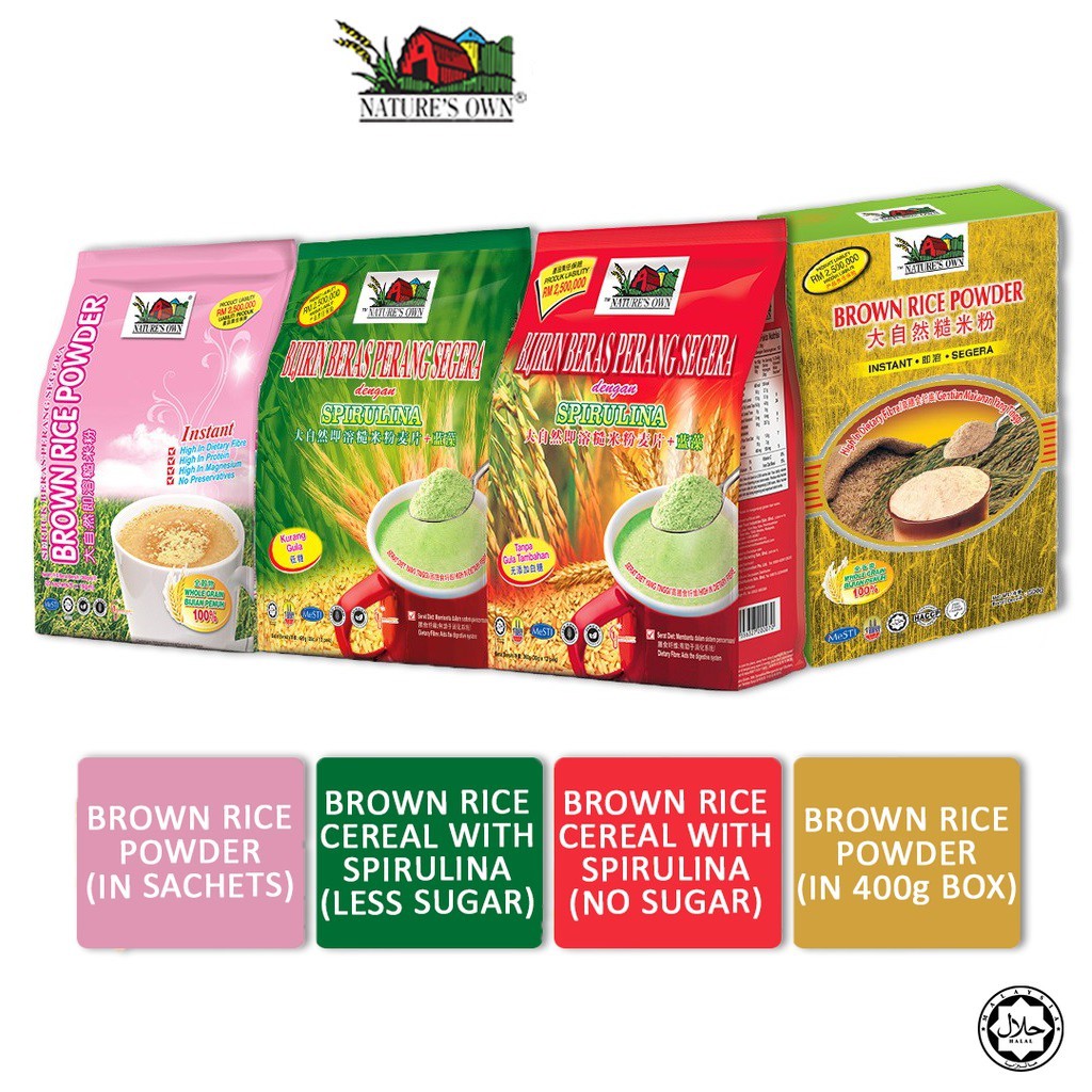 Nature’s Own Instant Brown Rice Cereal With Spirulina 12’s / 10s Less