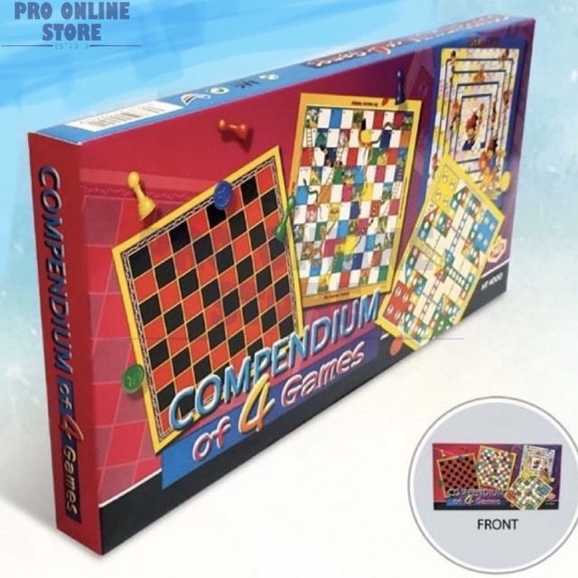 Board Games Compendium 4in1 Game Box Shopee Malaysia