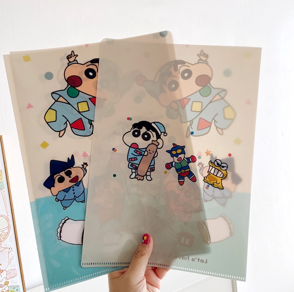 Cute crayon Shinchan cartoon folder A4 single L-clip data sorting file ...