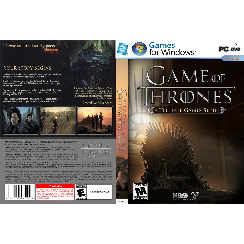 Game of Thrones A Telltale Games Series PC GAME [Offline] Shopee