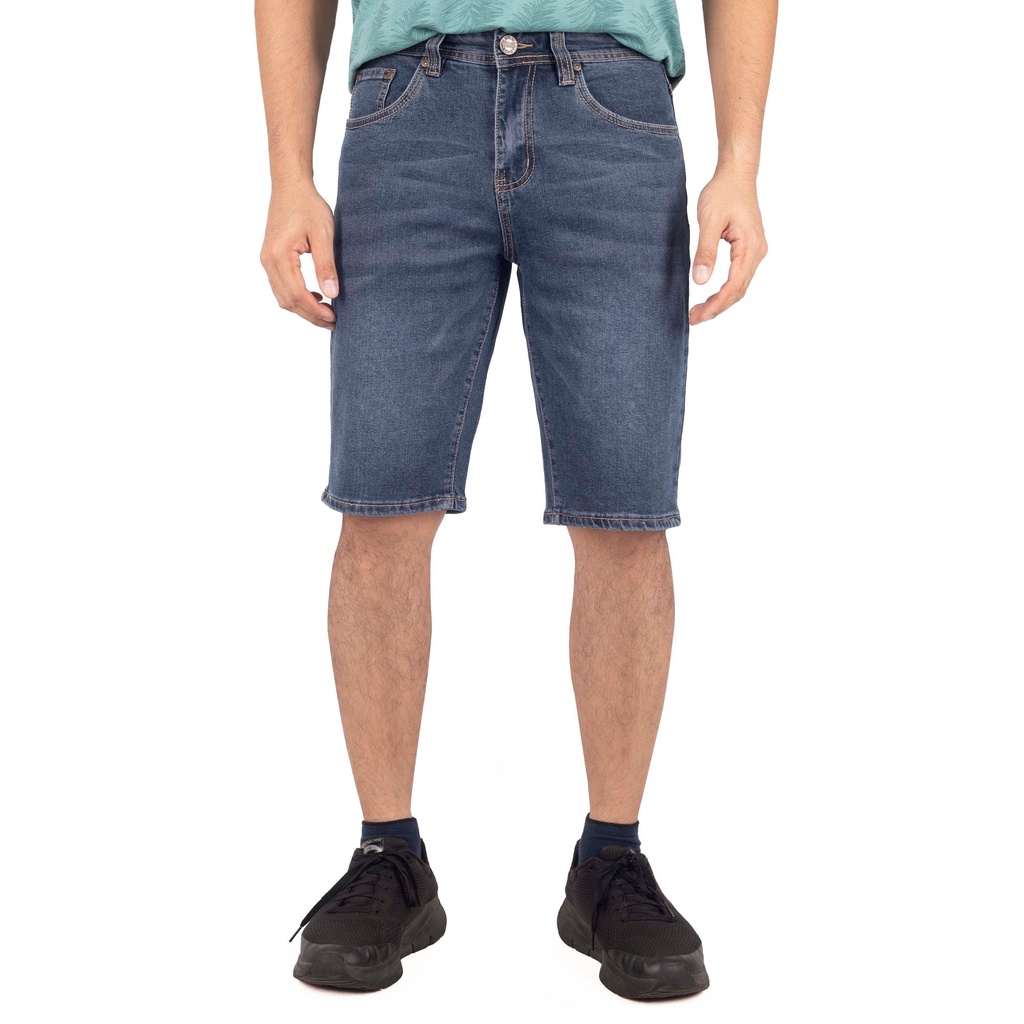 EXHAUST Stretchable Jeans Short Pants [Slim Fit]Dk. Blue/M. Blue/Lt