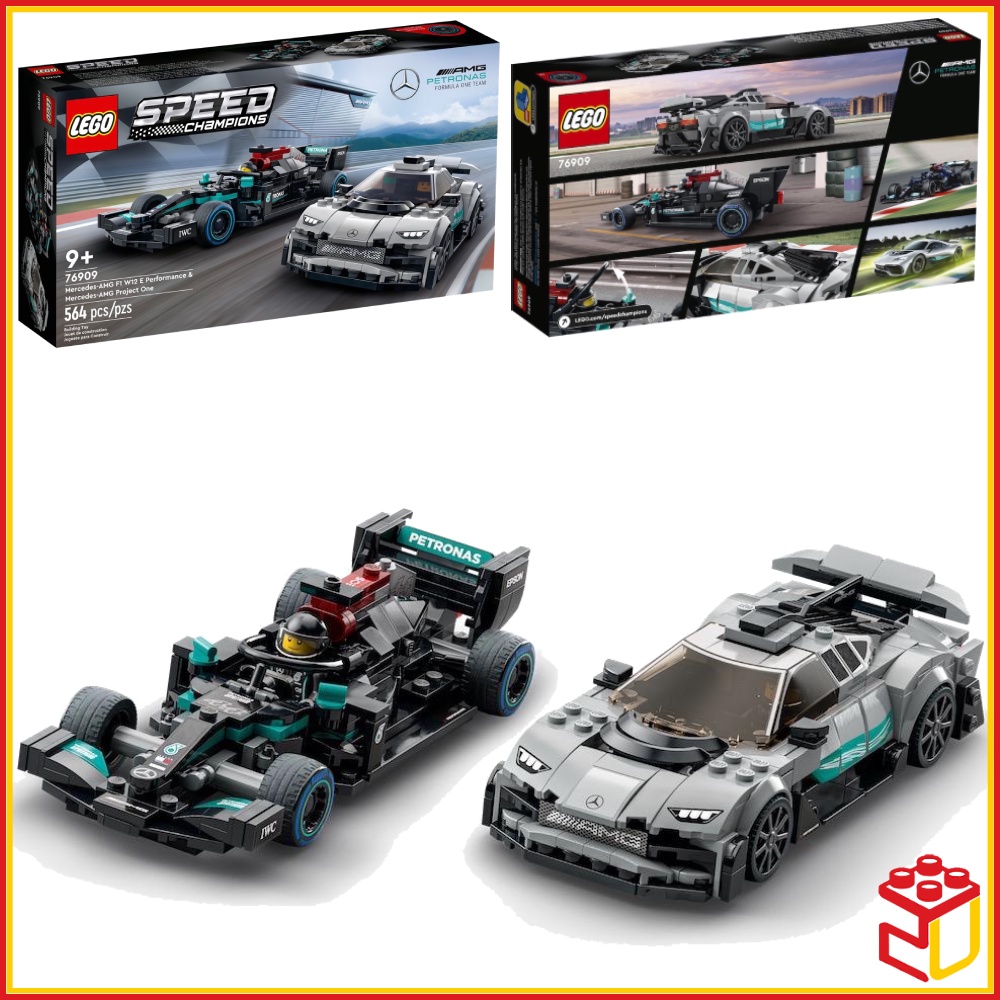 LEGO Speed Champions Mercedes-AMG F1 W12 E 76909 Performance & Project One  Toy Car Set, Mercedes Model Car Building Kit, Collectible Race Car Toy