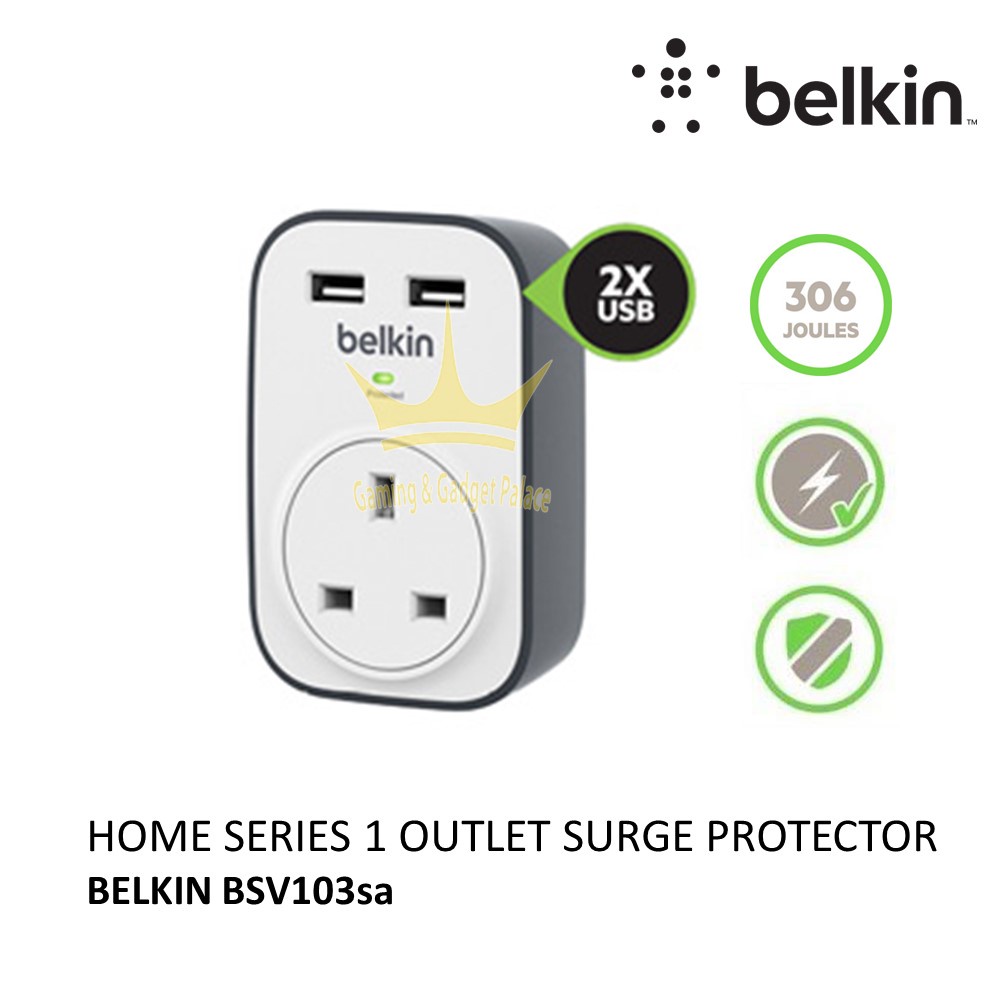 Belkin BSV103SA Surge Cube 1 Outlet Surge Protector With 2 X 2.4A ...