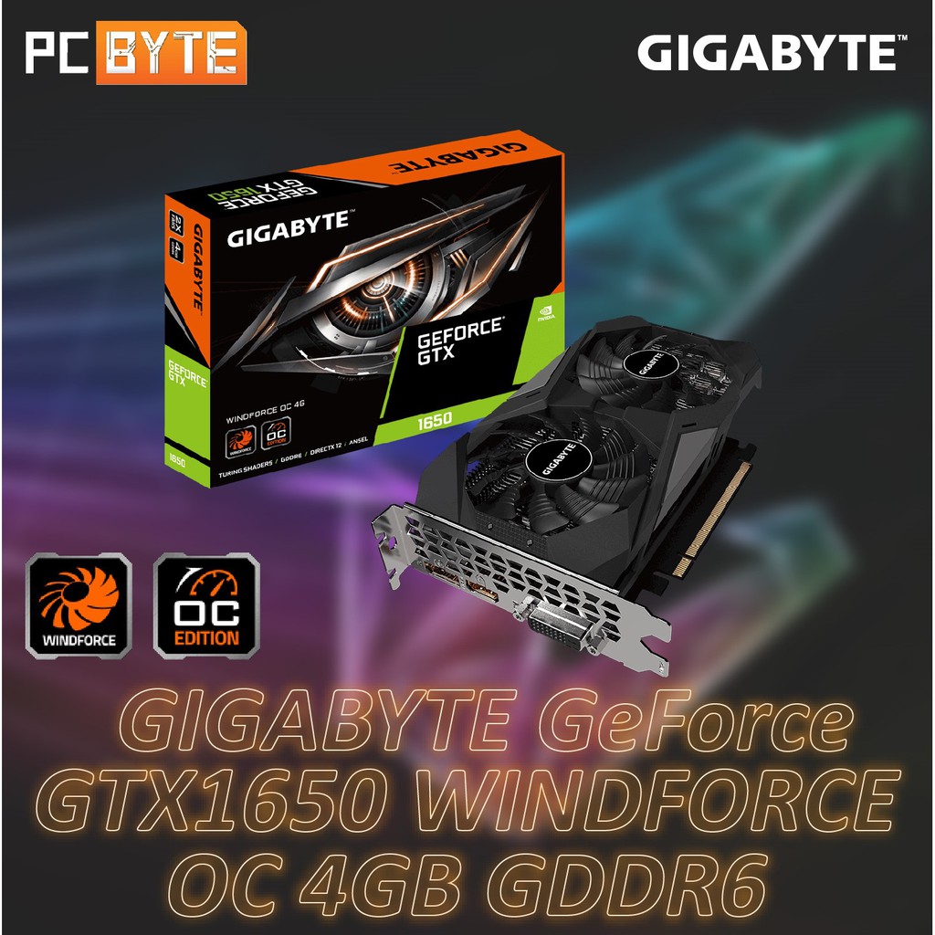 GIGABYTE NVIDIA GeForce GTX 1650 D6 WINDFORCE OC 4GB GDDR6 Graphic Card ...