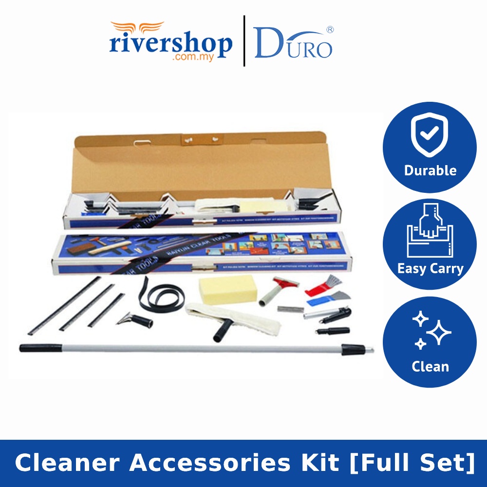 DURO Window Cleaning Kit / Glass Cleaner Accessories Kit (Full Set