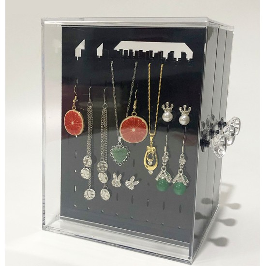 CIATBYYJ Acrylic Earring Holder - 2 Sets, Clear Hanging Display Stand For Studs, Hoops & Necklaces, 2.3x6 Inch - View #4
