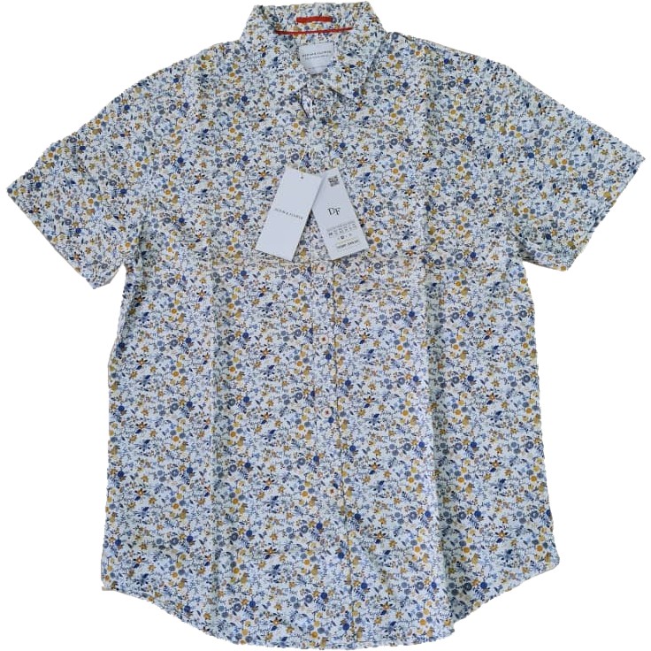 Denim and Flower Men's Slim Fit Button Front Casual Short Sleeve Shirt ...