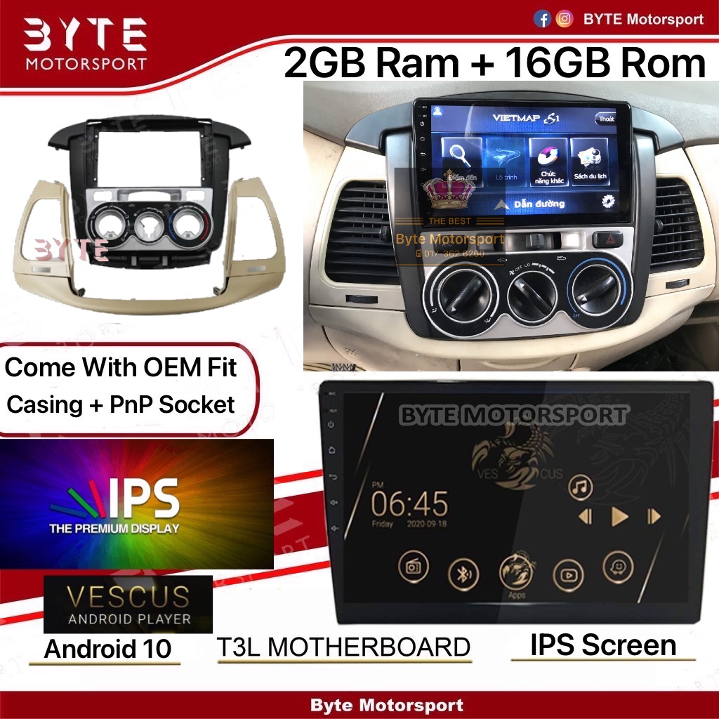 🦂VESCUS 🦂[2+16] 🇲🇾 Android Player Toyota Innova 2007-2010 (Manual) 🎁 ...