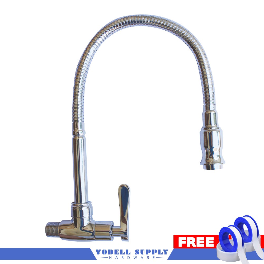 Wateris SUS304 Stainless Steel 360° Flexible Faucet Wall Sink Kitchen