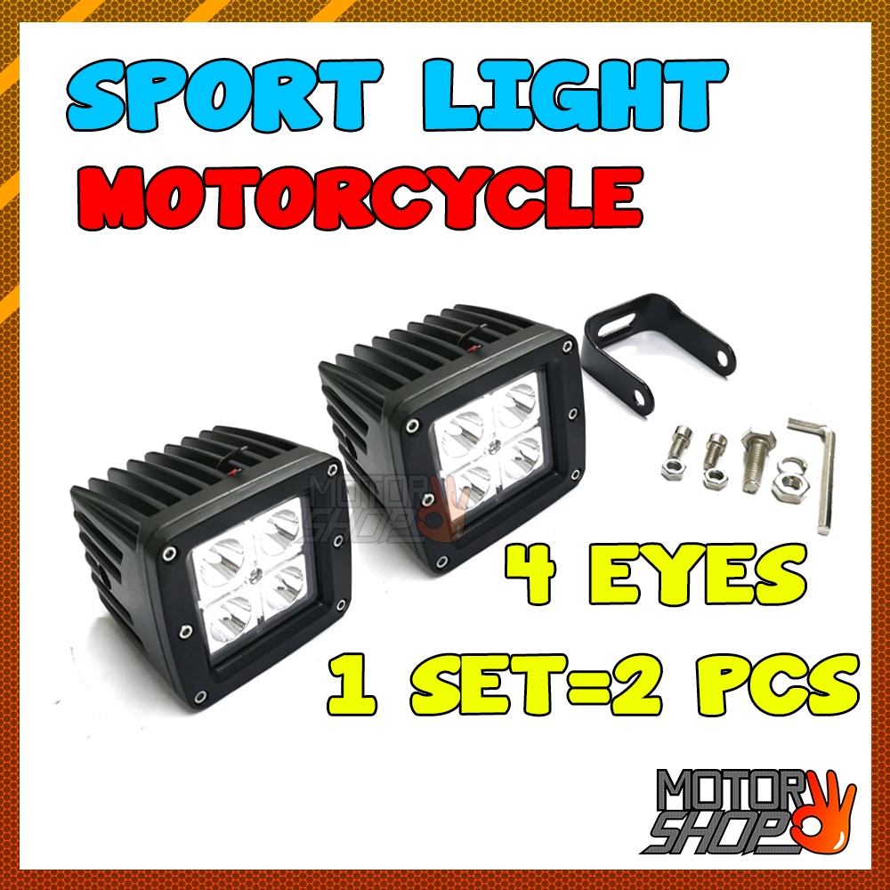 4 LED 4 EYES SUPER BRIGHT LED SPOTLIGHT 2 PCS SET SPORT LIGHT MOTORCYCLE SPOT LIGHT SPORTLIGHT