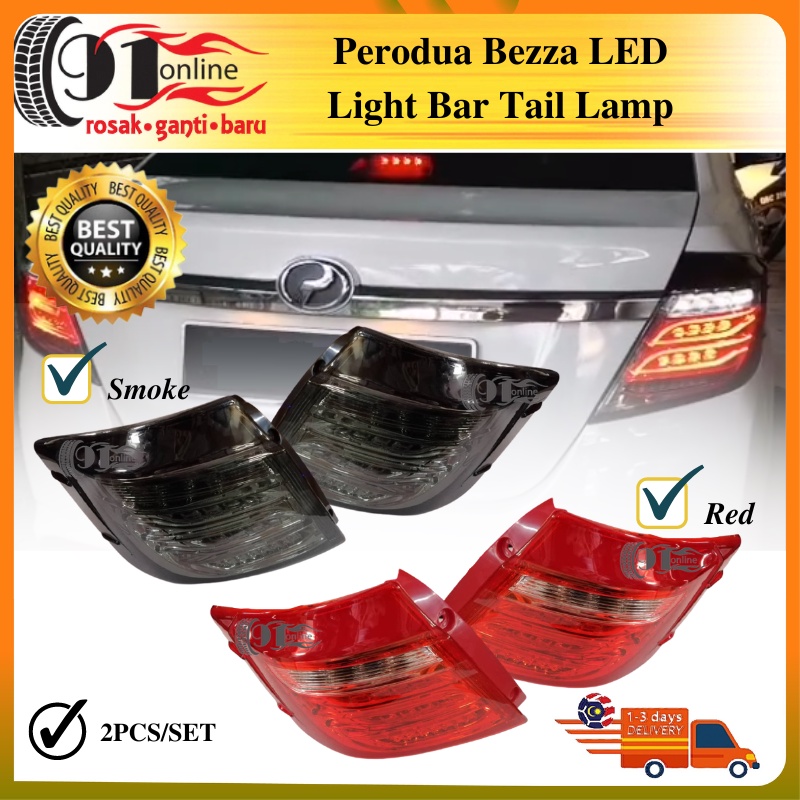 Perodua Bezza LED Light Bar Tail Lamp With Running Signal (RED/SMOKE ...