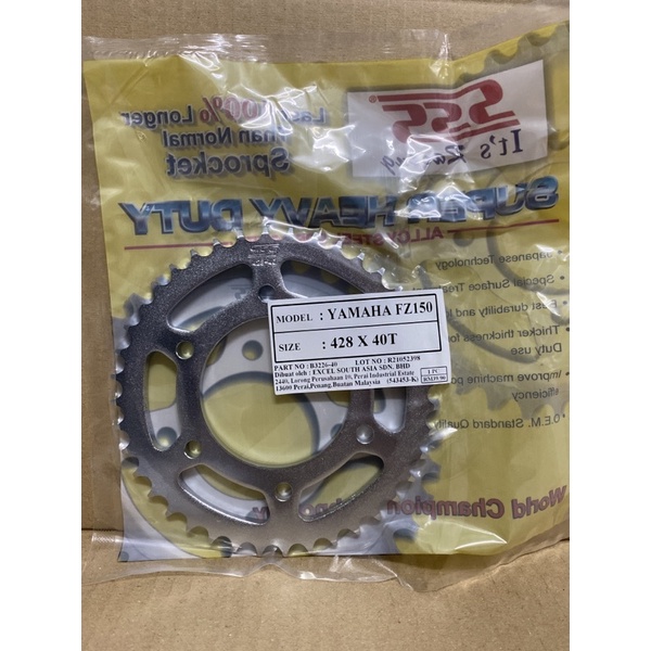 428 Yamaha Y15ZR / Y16ZR / FZ150 SSS Rear Sprocket 428 X 40T (6 Hole