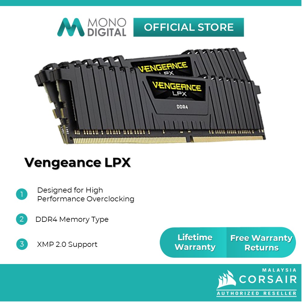 Corsair Vengeance LPX 64GB (2x32GB) 3200mhz DDR4 Memory Corsair