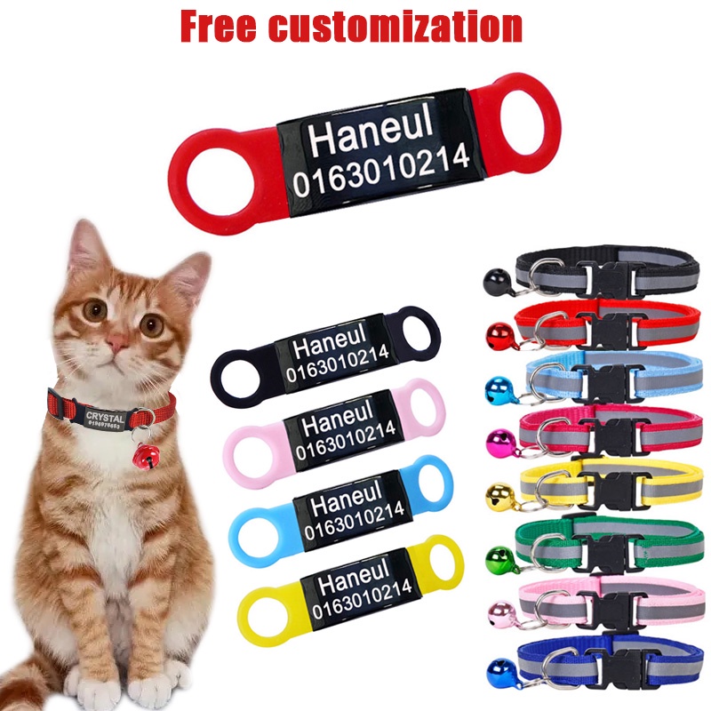 Free Engraving Silicone Cat Tag Dog Tag Pet ID Tag Pet Tag Pet Collar ...